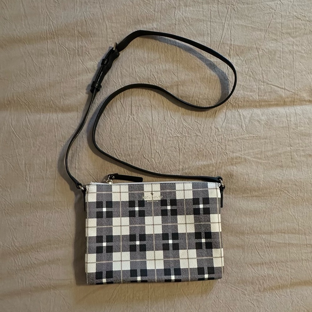 Plaid Kate Spade Square Cross Body NEVER USED